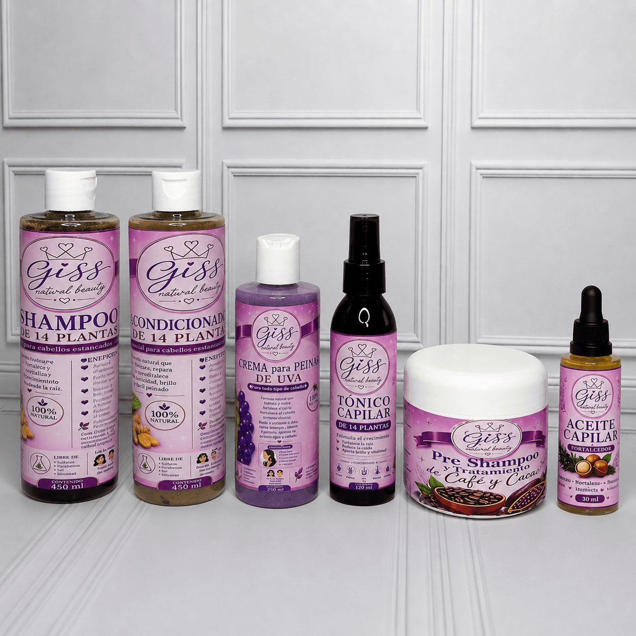 KIT COMPLETO GISS NATURAL BEAUTY – CUIDADO CAPILAR 100% NATURAL