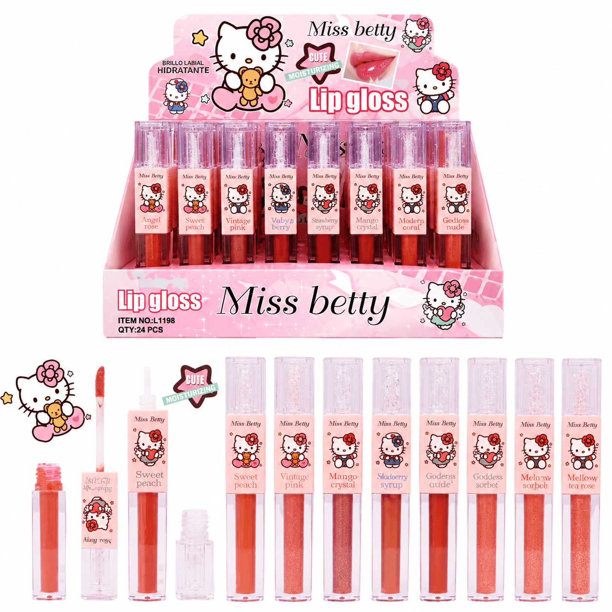 LABIAL LIPGLOSS DOBLE HELLO KITTY MISS BETTY